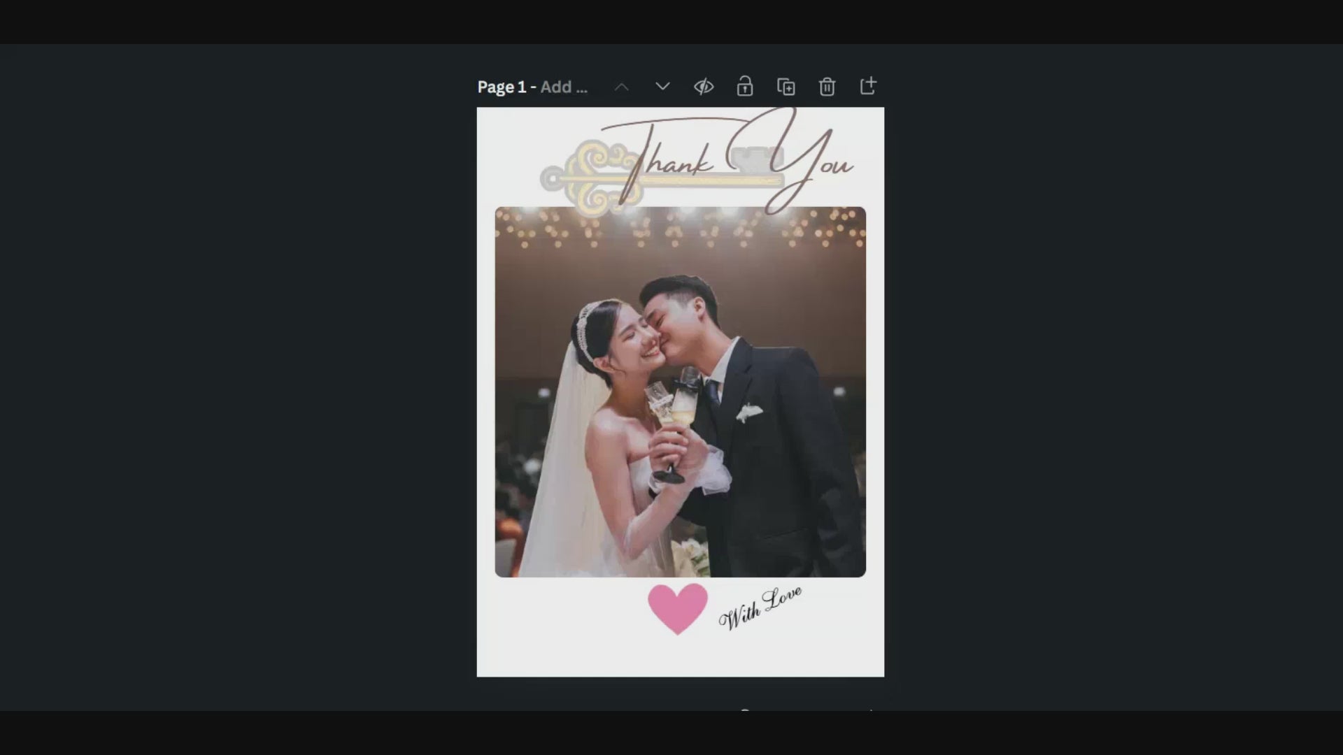 Modern Photo Wedding Thank You Note – Custom Bride & Groom Insert (No Pro Account Needed Canva Editable)